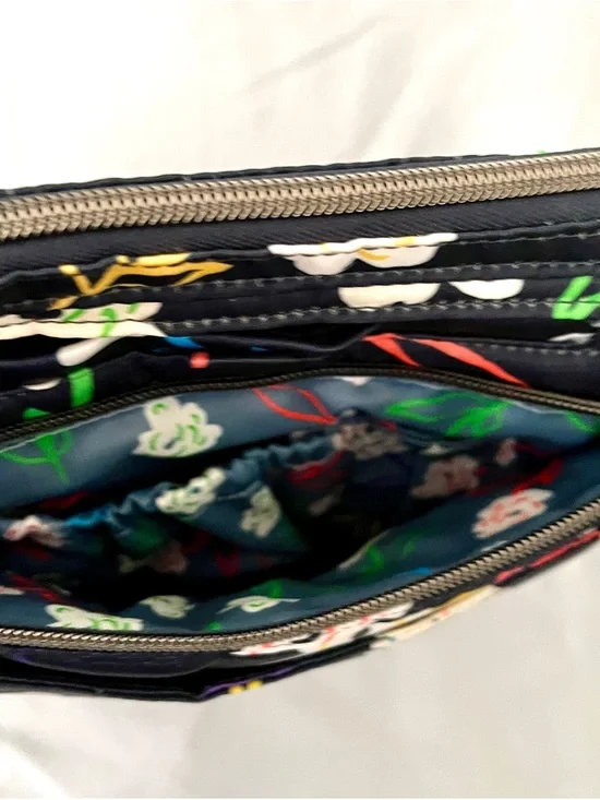 Lug Flutter SE Crossbody Bag Bright Floral RFID Front Zip Pocket Travel Blue - Picture 10 of 12